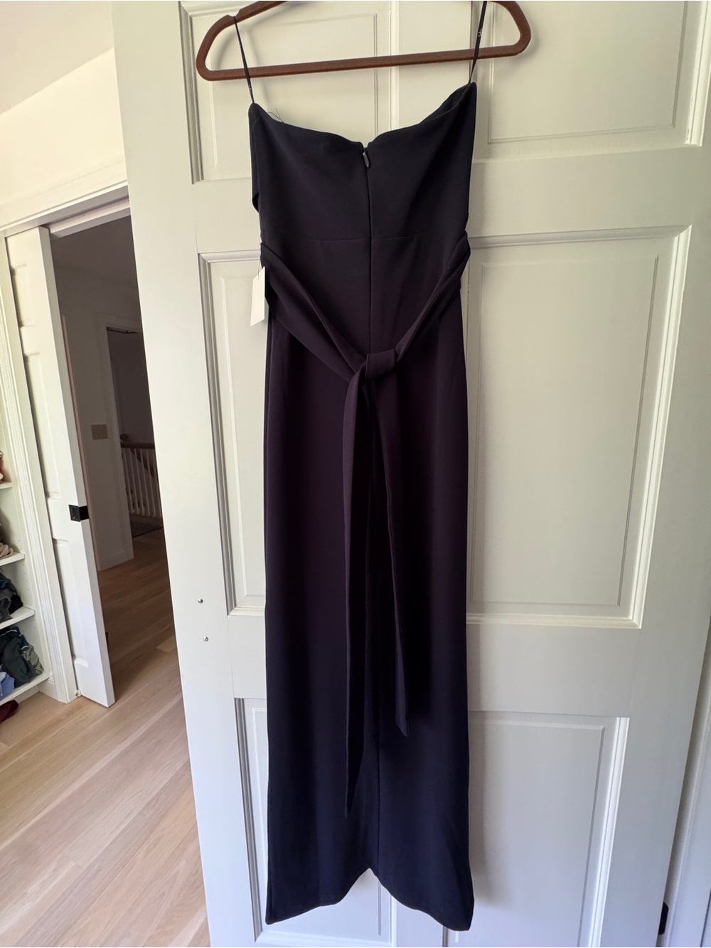 Lulu's Strapless Navy Gown with Waist Tie - NWT